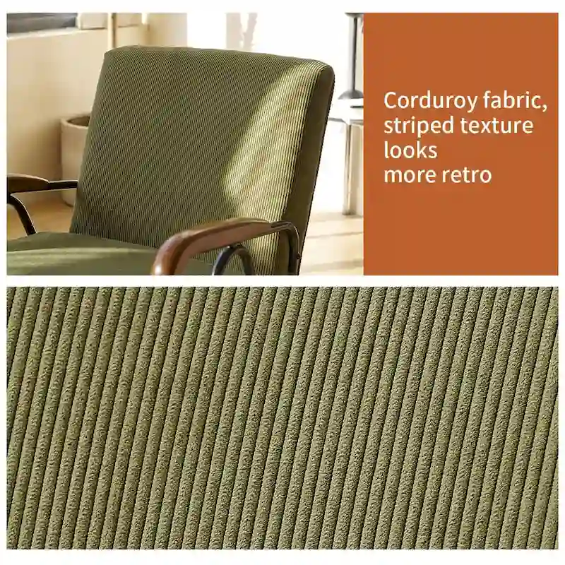 Green Modern 20   High Back Upholstered Accent Chair with Metal Legs