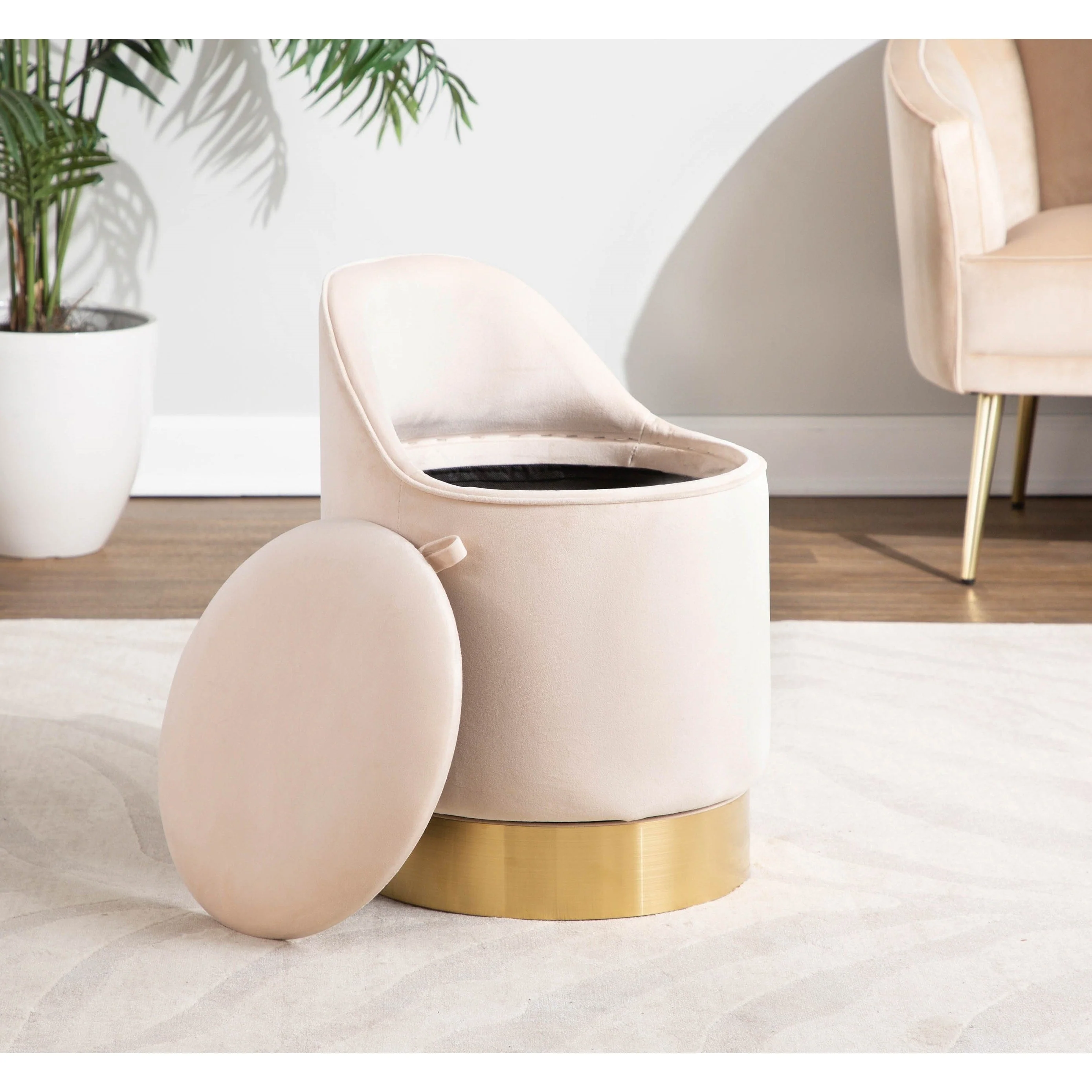 Silver Orchid Corday Swivel Velvet Vanity Stool