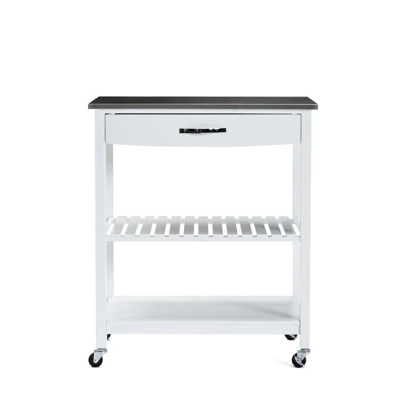 Holland Kitchen Cart With Stainless Steel Top