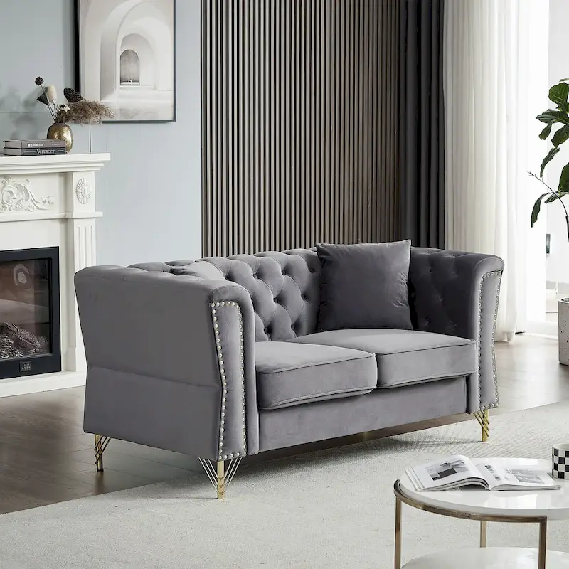 60.2 Chesterfield Velvet Sofa