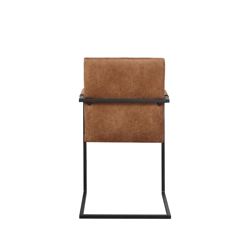 Modern Metal Upholstered Dining Chairs  (Set of 2)