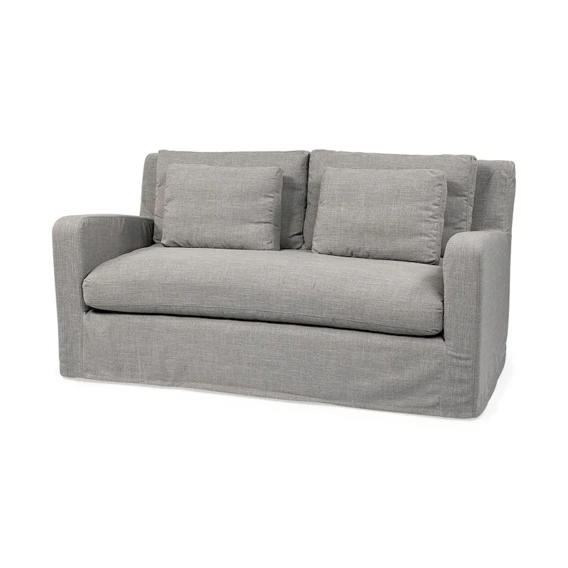 Denly I Beige Slipcover Two Seater Sofa