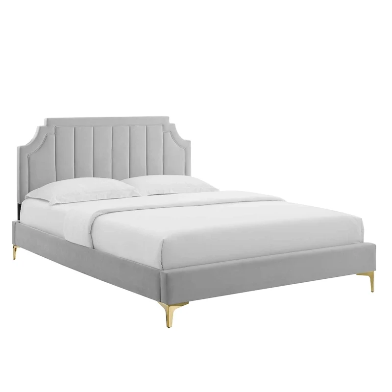 Sienna Performance Velvet Queen Platform Bed