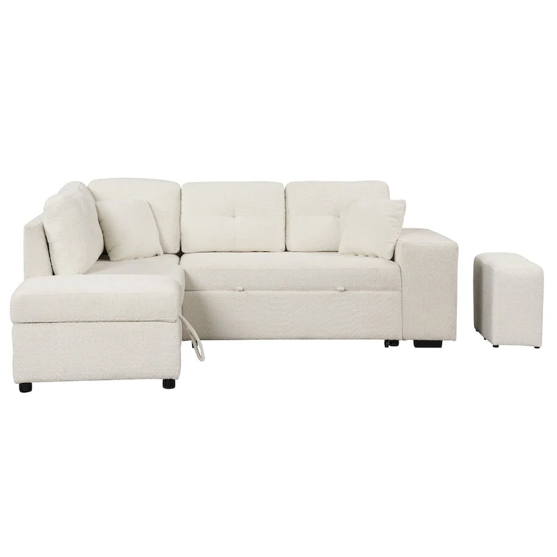 87.7 Convertible Sectional Pull Out Sofa Bed