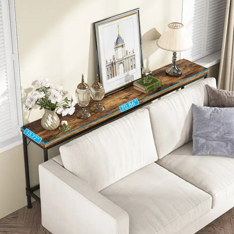 71-Inch Long Narrow Console Table, 37.4 Inches Height Bar Table