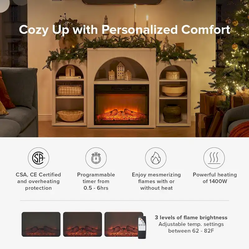 Mopio Blake Electric Fireplace Mantel TV Stand