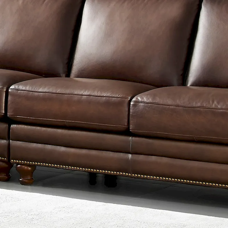 Hydeline Belfast Top Grain Leather Symmetrical Sectional
