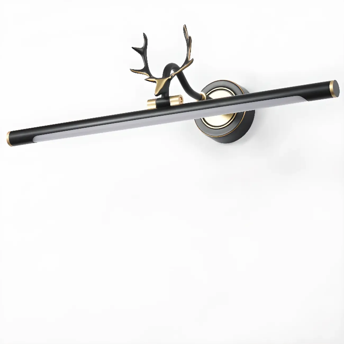 Modern Linear Gold Bathroom Vanity Light with Antler Design