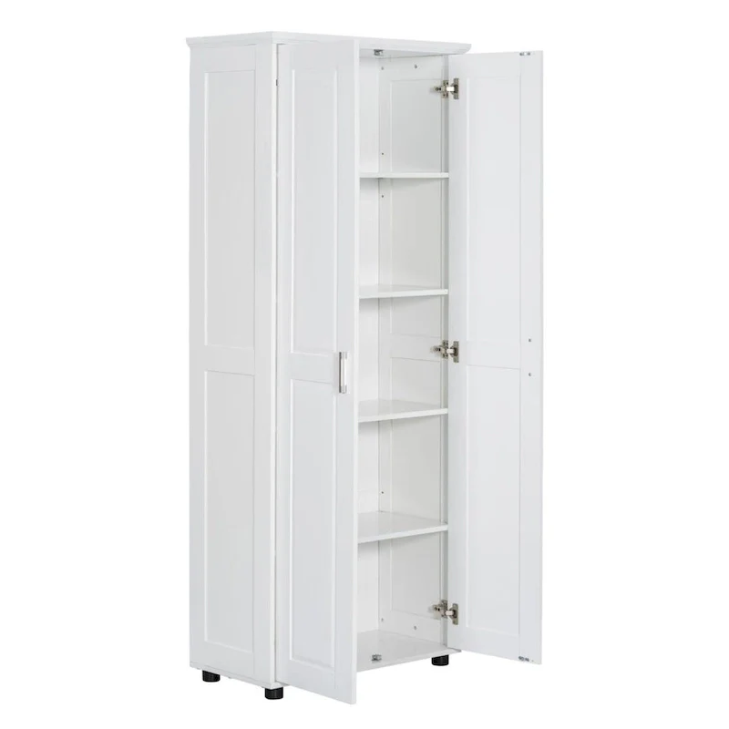 Storage Cabinet with Two Doors for Bathroom Office Adjustable Shelf MDF Board