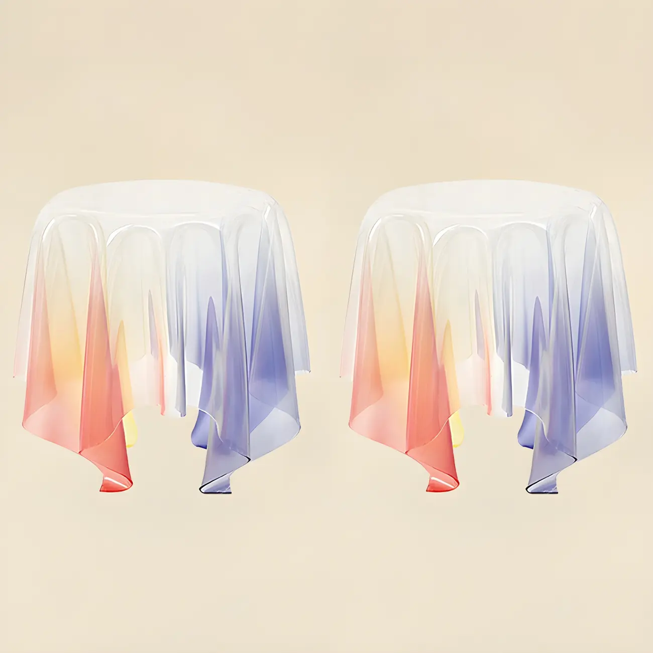 Scandinavian Clear Acrylic Round End Table