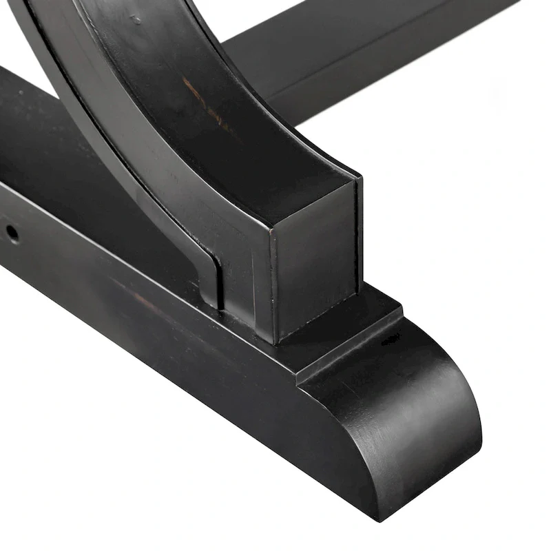 Furniture of America Kieran Farmhouse Black 79-inch Solid Wood Dining Table