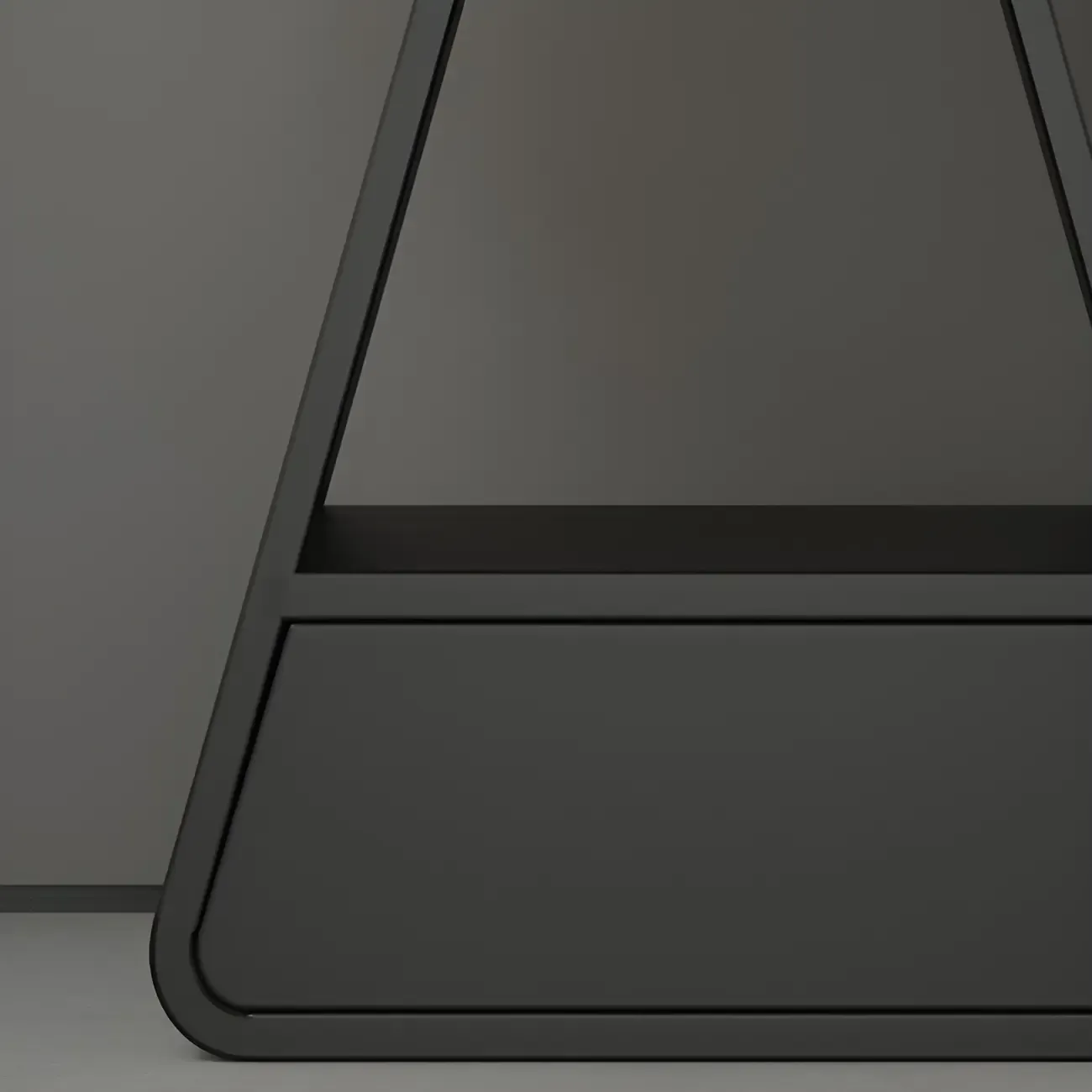 Simple Rectangular Wood Black-White 2 Drawer Nightstand