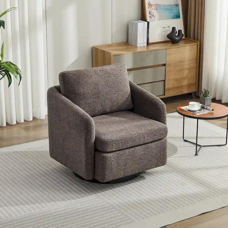 GDFStudio - Clara Chenille Swivel Accent Chair with Sleek Modern Design and Plush Cushioning - 31.5W