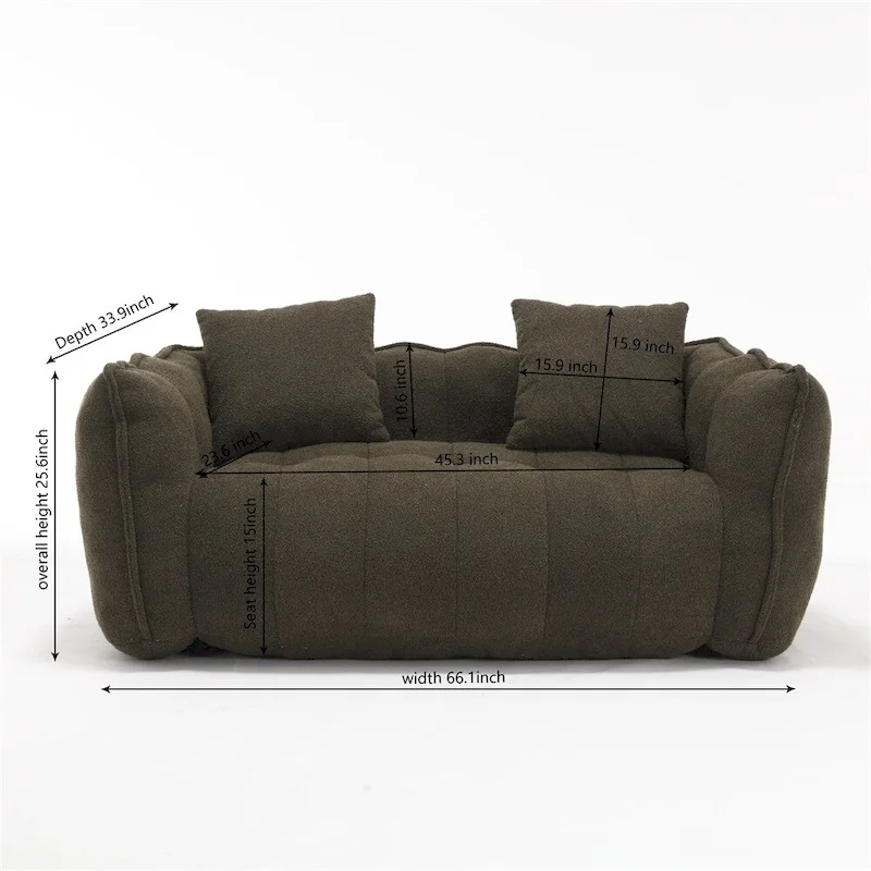 Modern Chenille Recliner Sofa with High Resilience Foam