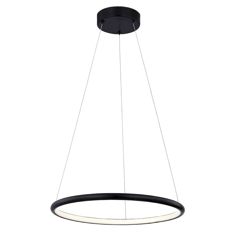 Justice Design Group Circola 17  LED Ring Pendant - Matte Black Finish