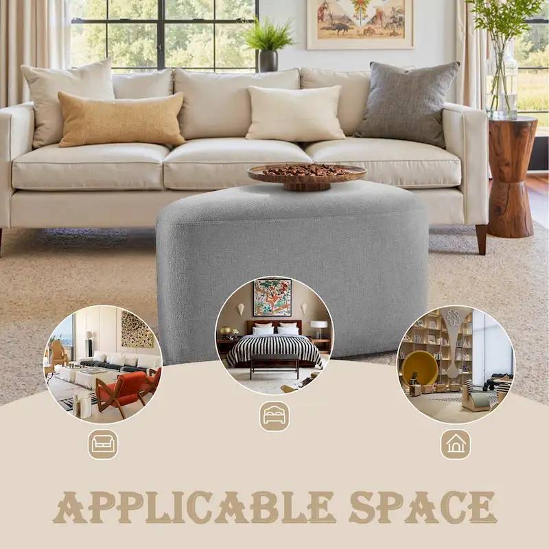 26 Footstools and Ottomans, Modern Fabric Pouf Ottoman