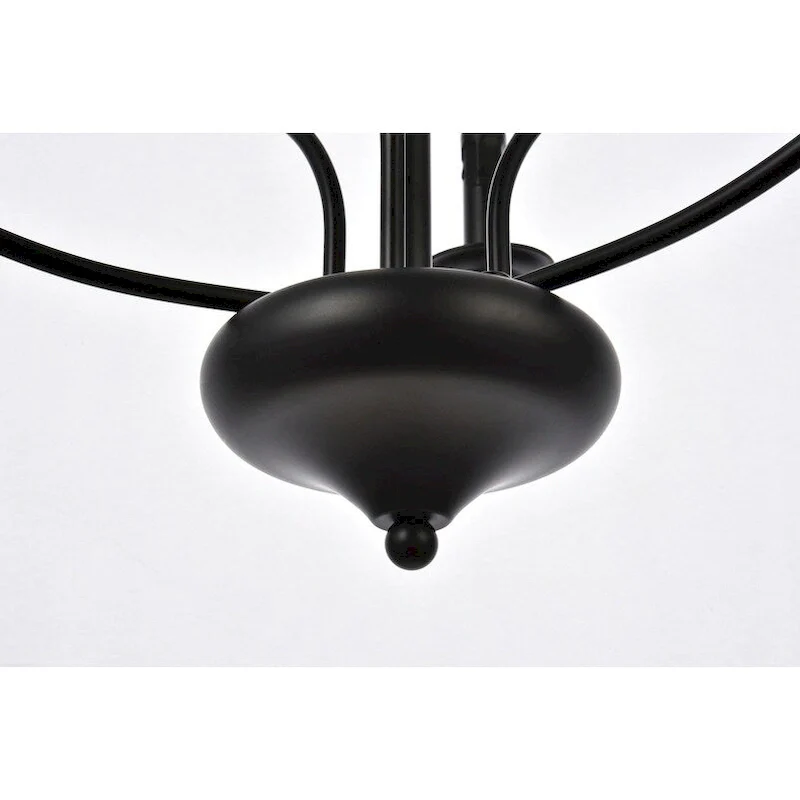 Wylda 6 Light Pendant in black - 24 Inch