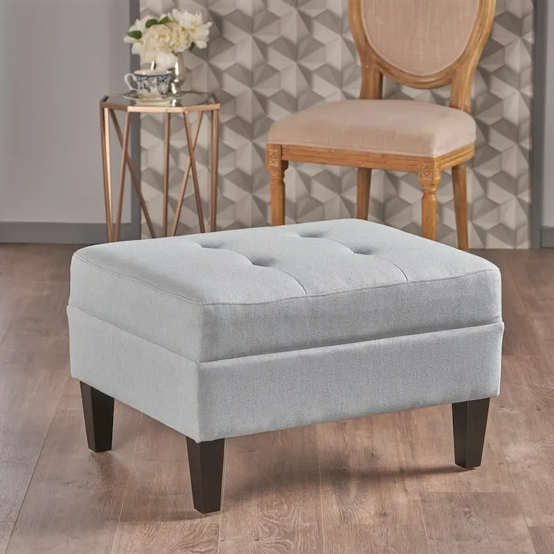 Tiernan Tufted Fabric Ottoman by Christopher Knight Home