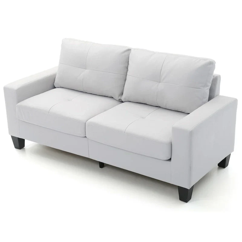 71 in. W Track Arm Faux Leather 3-Seat Sofa