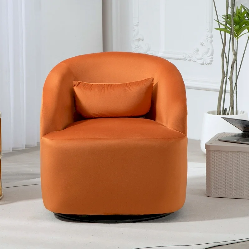 Modern Velvet Upholstered Swivel Accent Chair