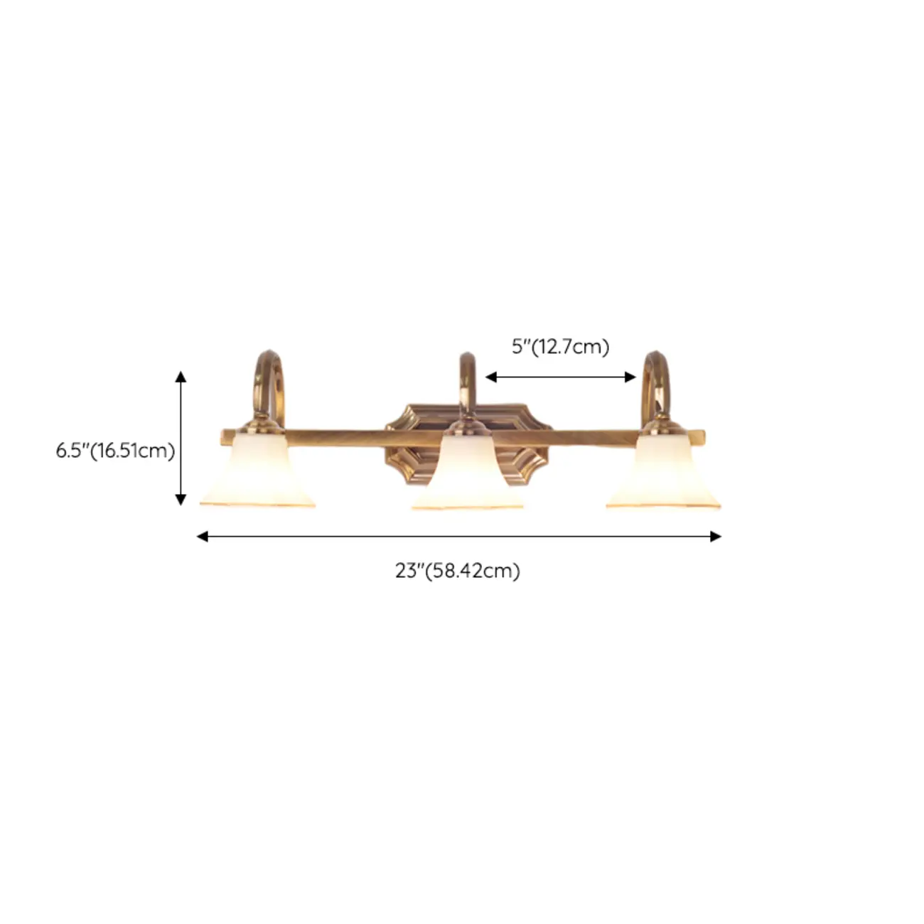 Modern Classic Gold Bell Glass Bathroom Vanity Light