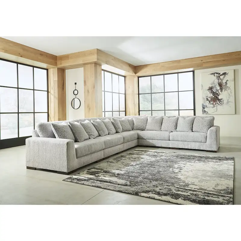 Signature Design by Ashley Regent Park Pewter 6-Piece Sectional - 171W x 132D x 39H