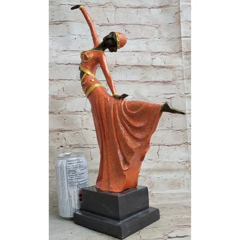 Signed D.H.Chiparus Bronze Statue, Art Deco Dancer Sculpture Hand Made Figurine