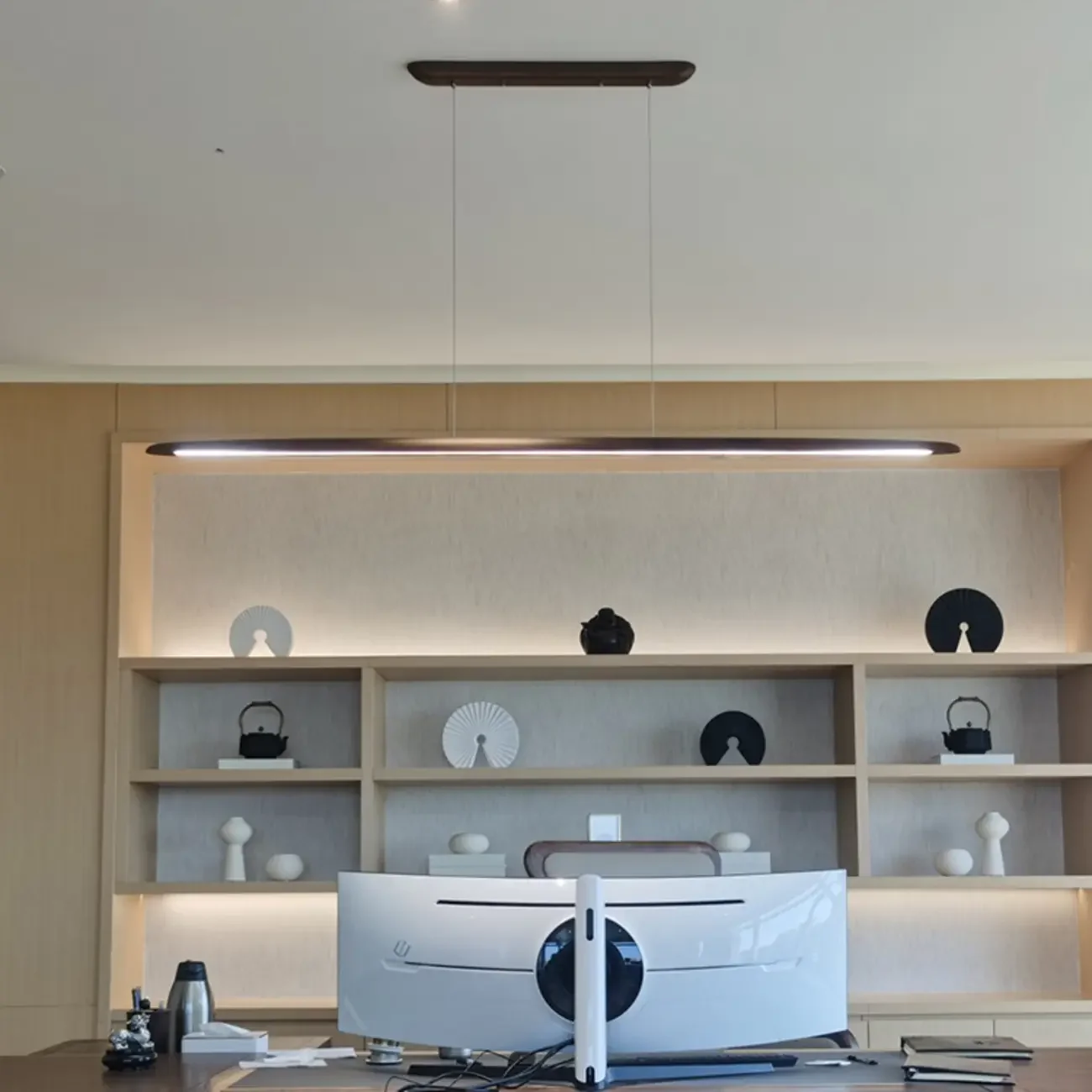 Modern Dimmable LED Adjustable Wood Island Pendant Light