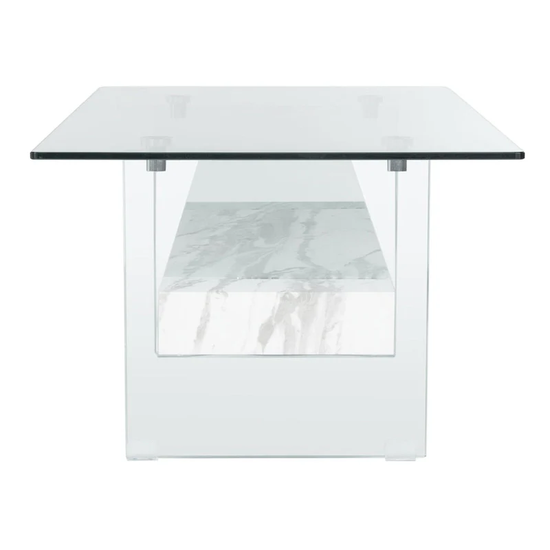 SAFAVIEH Gennie Modern Glass Coffee Table - 43.3  x 23.6  x 16.5  - 43Wx24Dx17H