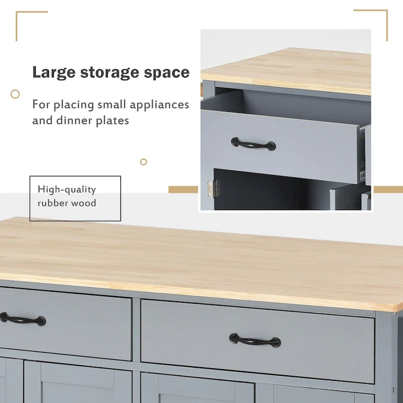 Homestyles Kitchen Island Finish with Wood Top Kitchen Cart