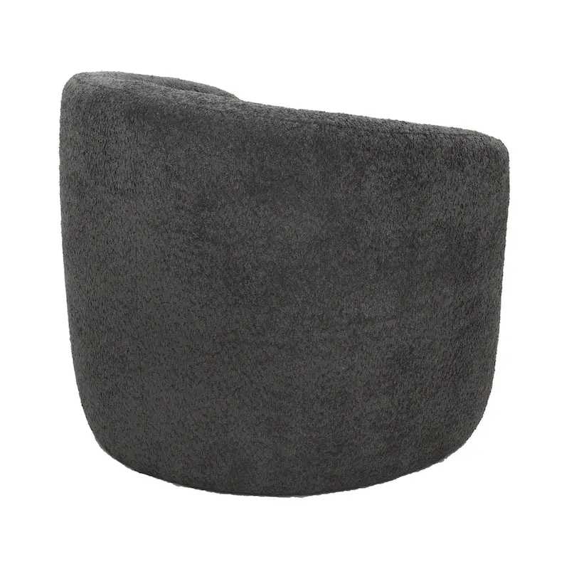 Boucle Upholstered Accent Chair with Curved Back, Plush Seating and No Assembly Required