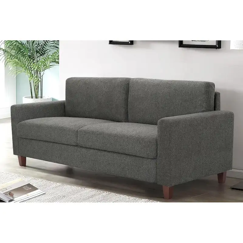 Miles Mid Century Modern Couch 3 Seater Sofa with Reversible Back Pillows Large