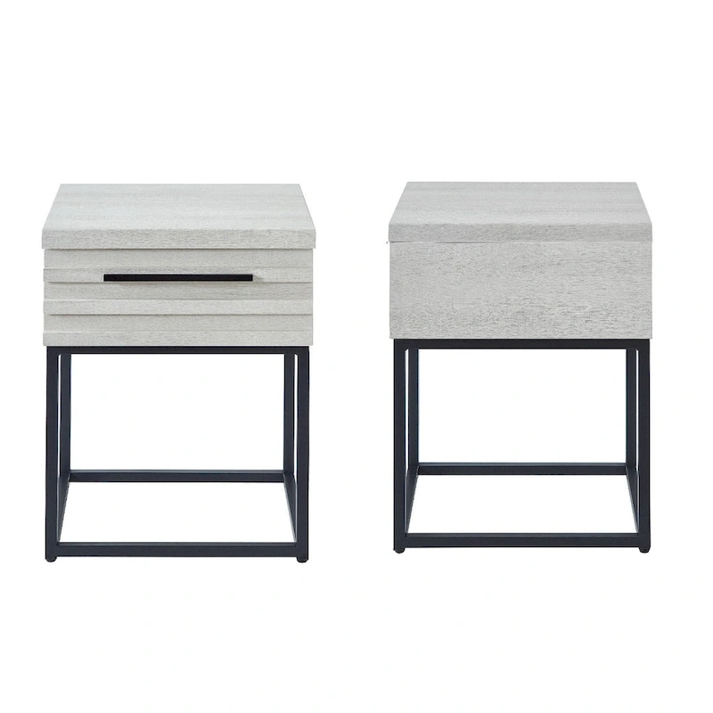 Roundhill Furniture Astral 3-Piece Upholstered Bedroom Set Tufted Wingback Bed with Two Nightstands