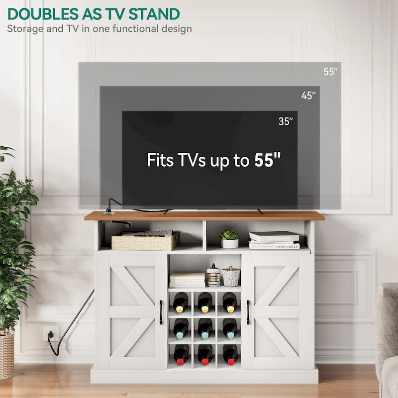 Moasis 52 Buffet Cabinet Farmhouse Coffee Bar Cabinet