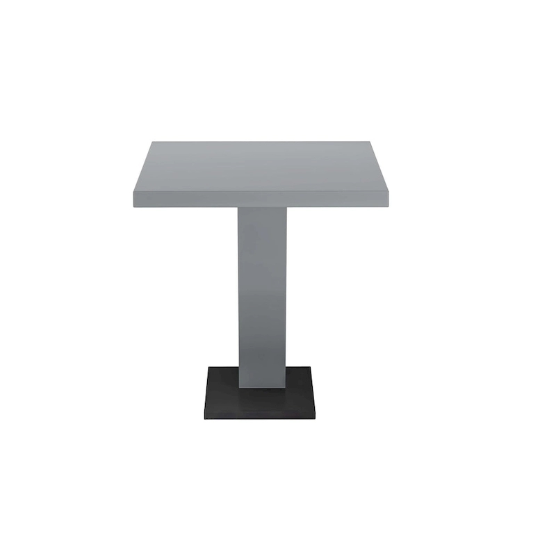 Somette Lillian 3-Piece Gloss Gray Dining Set with Dining Table, Nook and Bench