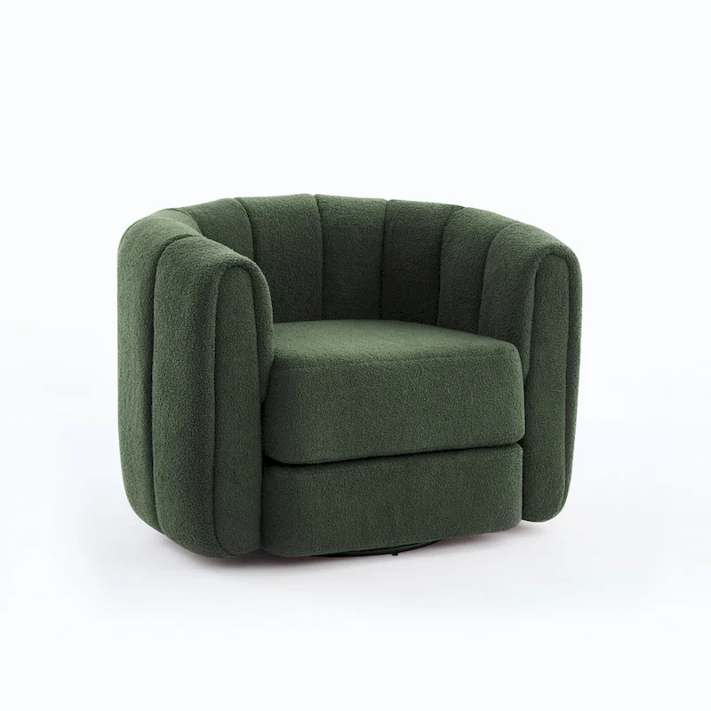 Swivel Teddy Accent Barrel Chair