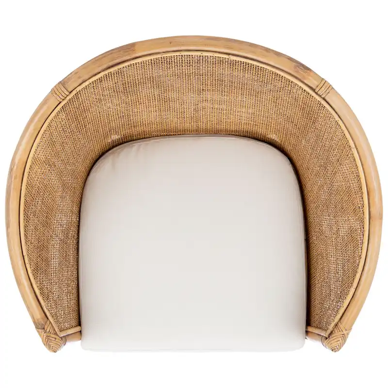 SAFAVIEH Adline Rattan Honey Brown Accent Chair with Cushion - 29.9 W x 25.6 L x 31.5 H - 30Wx26Dx32H