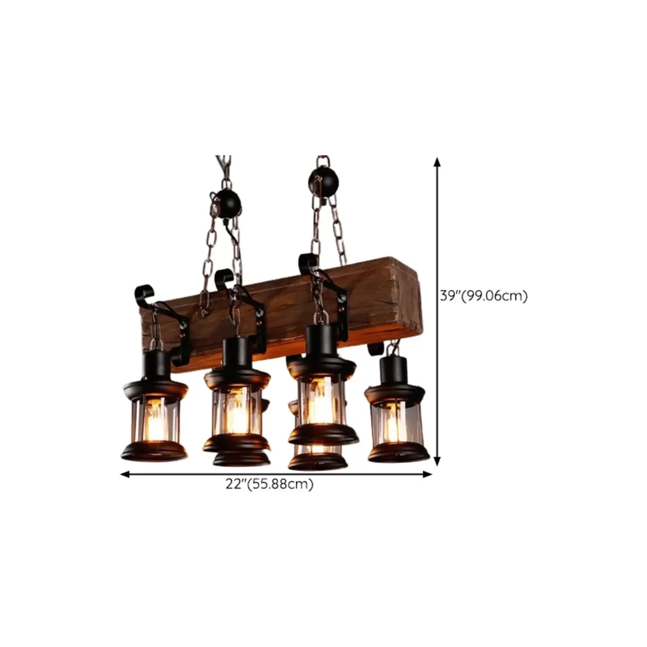 Industrial Island Light Brown Steampunk Cylindrical Pendant Light