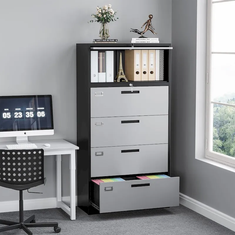 Steel Lateral File Cabinet with Lock