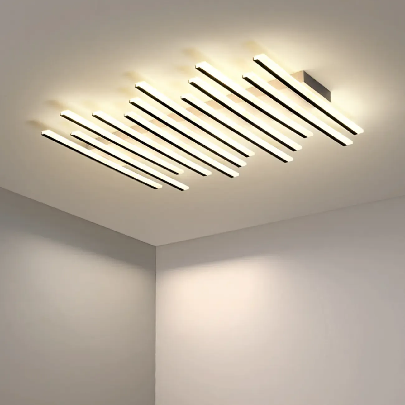 Geometric LED Semi Flush Ceiling Light with Acrylic Shade