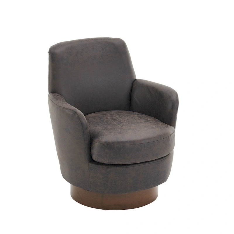 PU leather Swivel Barrel Chair