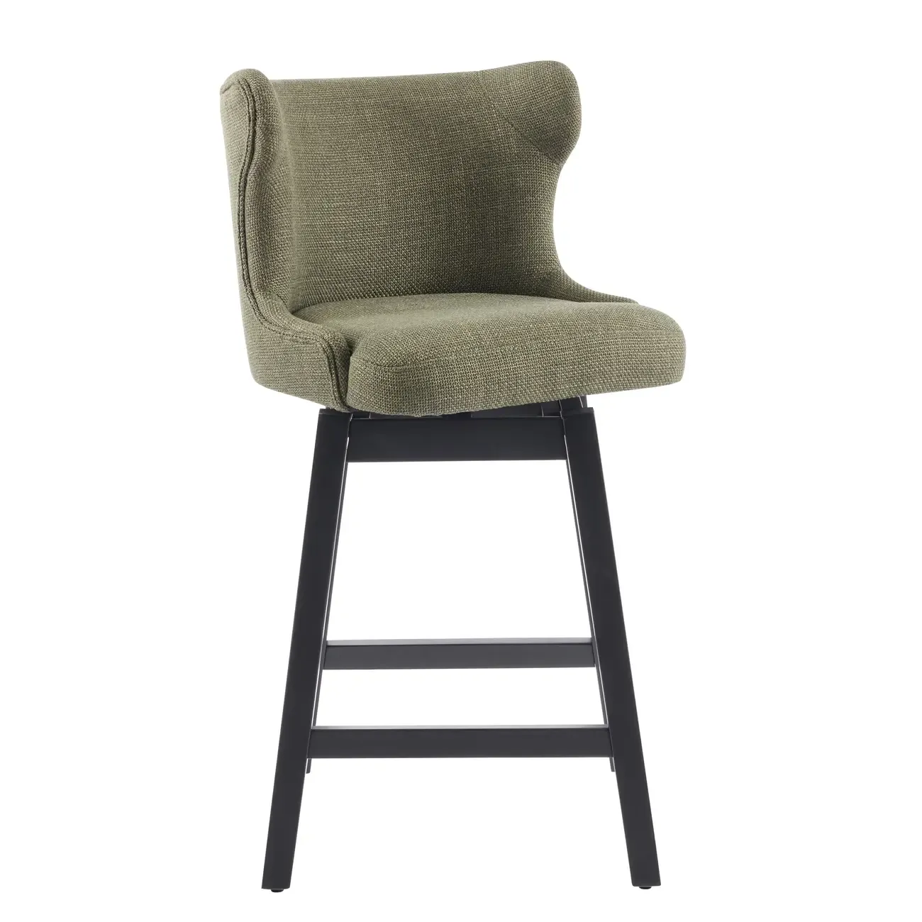 Set Of 2 Bar Height Mid-century Modern Upholstered Bar Stools