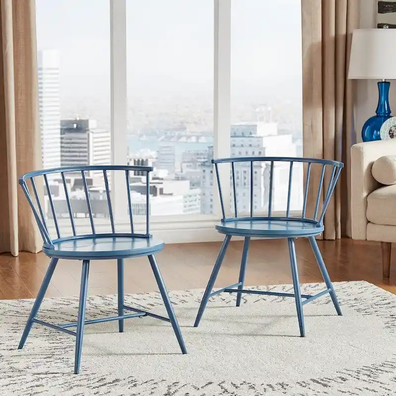 Truman Low Back Metal and Wood Spindle Dining Chair (Set of 2) by iNSPIRE Q Modern