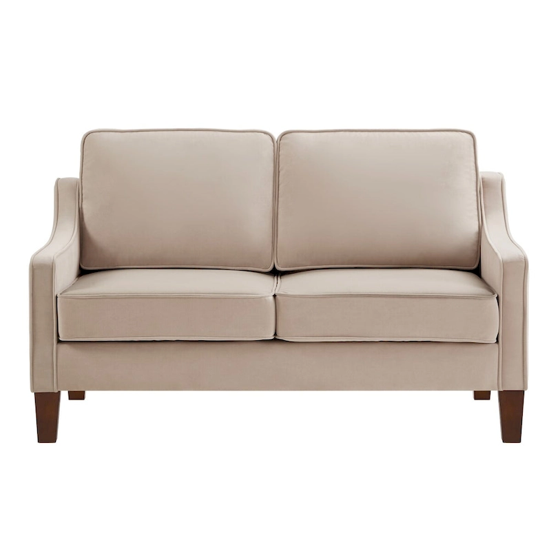 Modern Upholstered Sofa with Removable Cushions and Scooped Arms