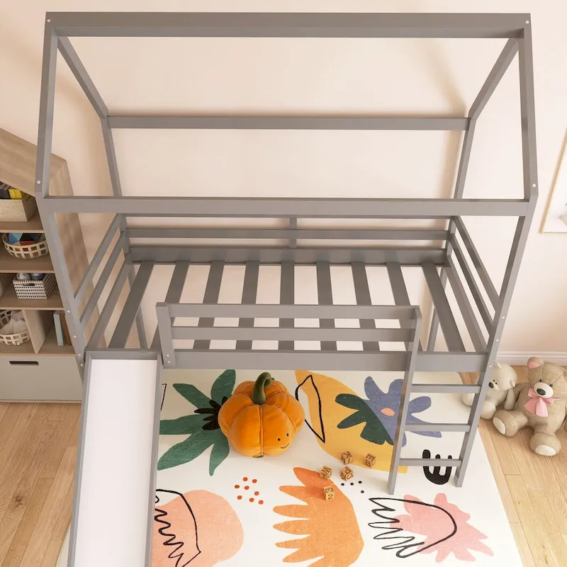 Twin Loft Bed with Slide House Bed with Slide