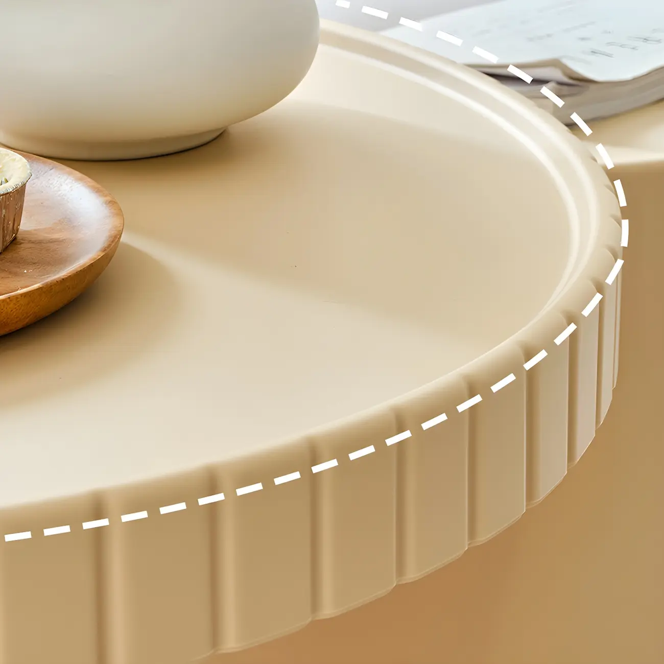 Extendable Acrylic Round Nesting Coffee Table with Tray Top