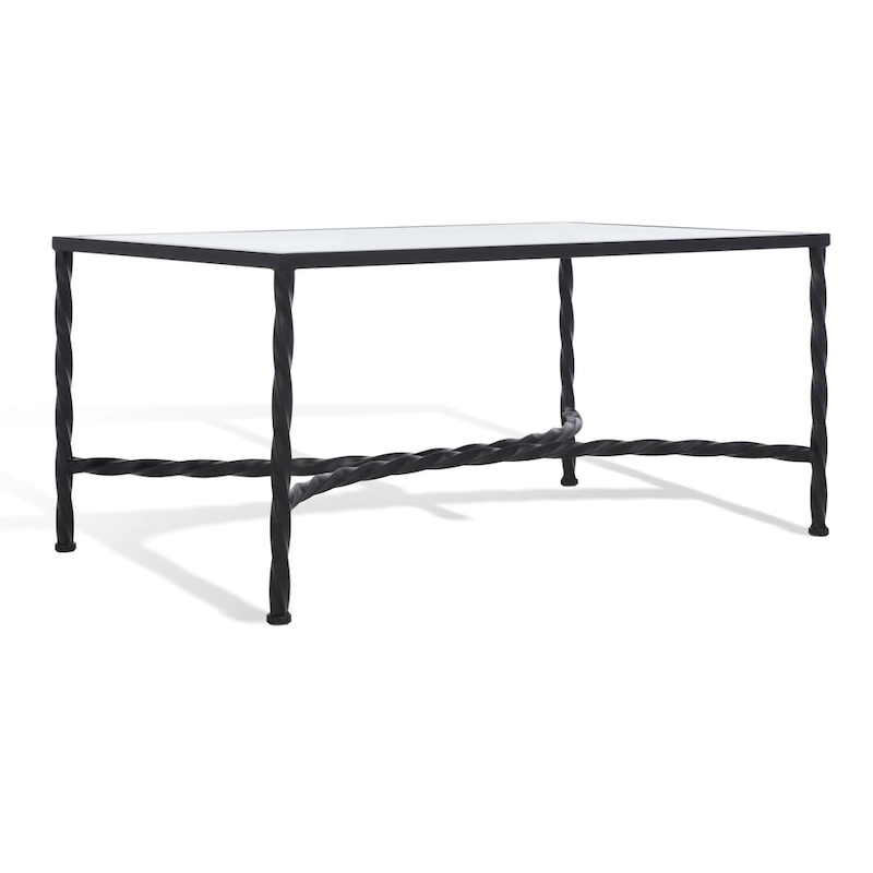 SAFAVIEH Couture Sedighe Glass Coffee Table - 40 W x 24 D x 18 H - 40W x 24D x 18H