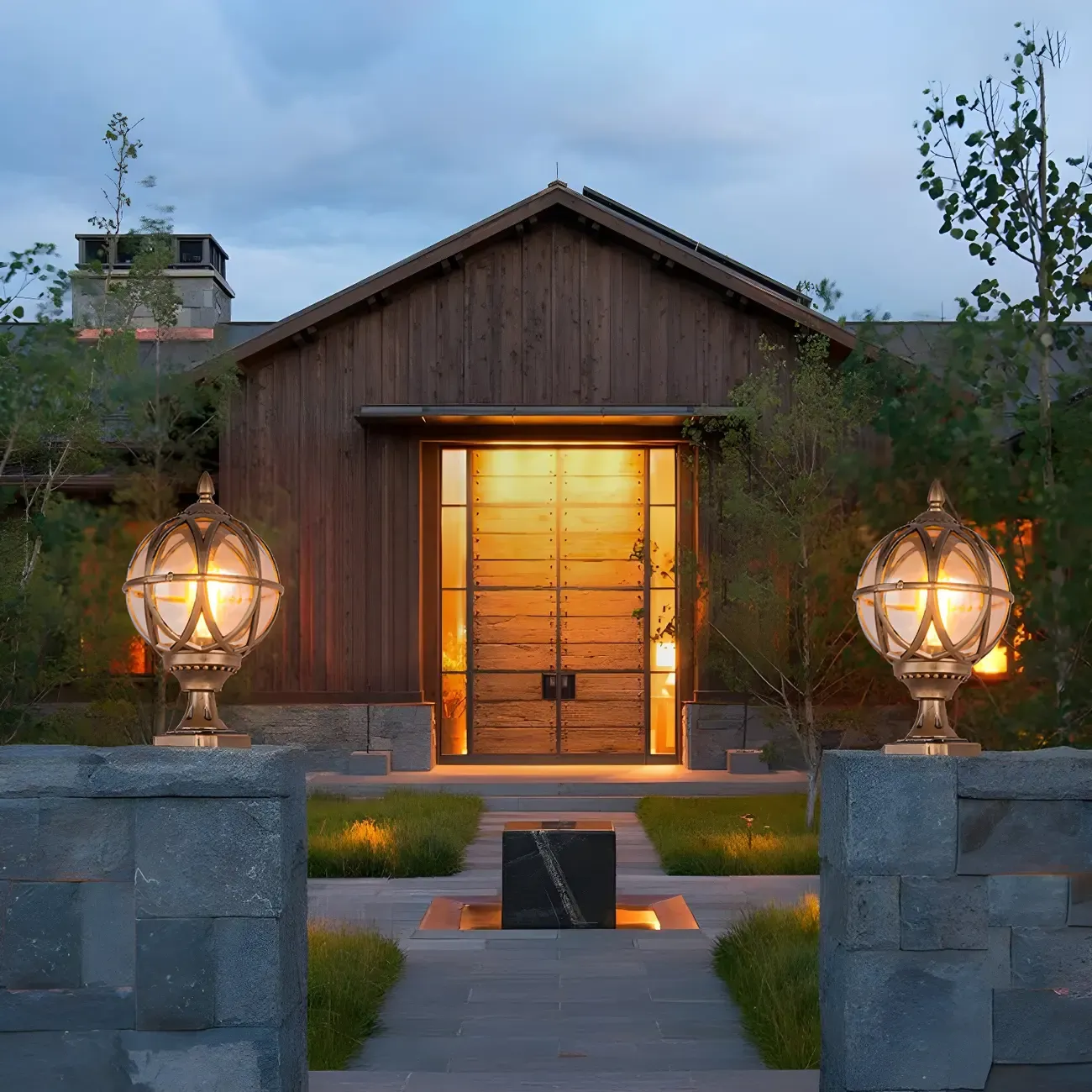 Retro Metal Glass Globe Post Cap Light