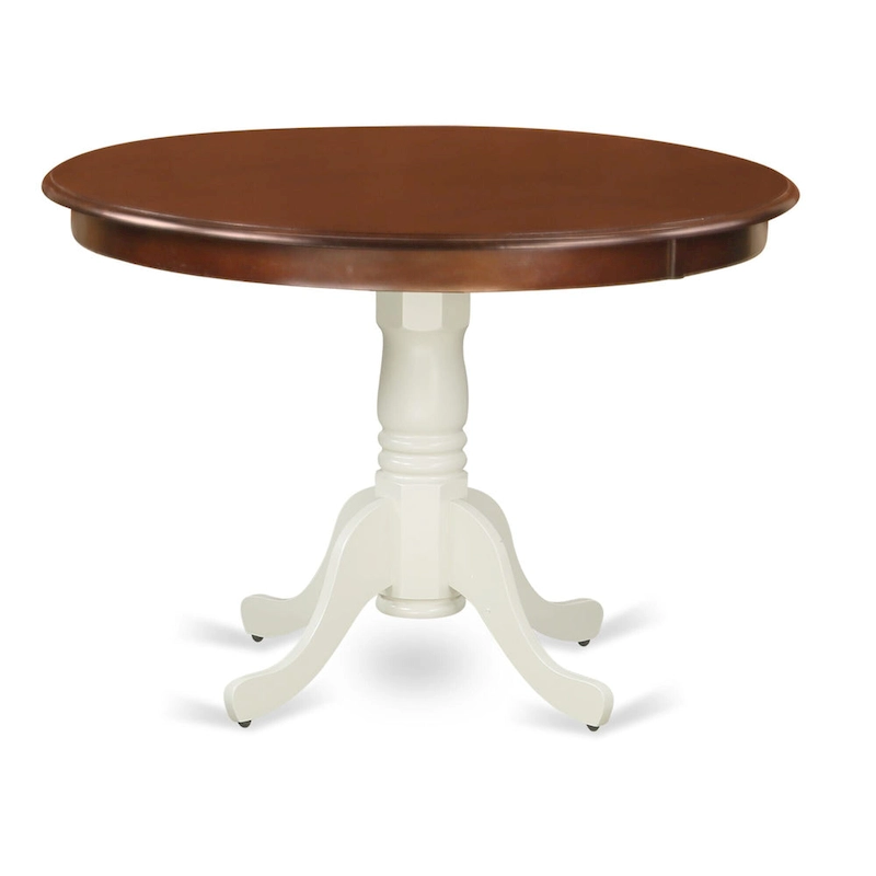 East West Furniture Hartland Kitchen Table - a Round Dining Table Top with Pedestal Base(Finish Options)