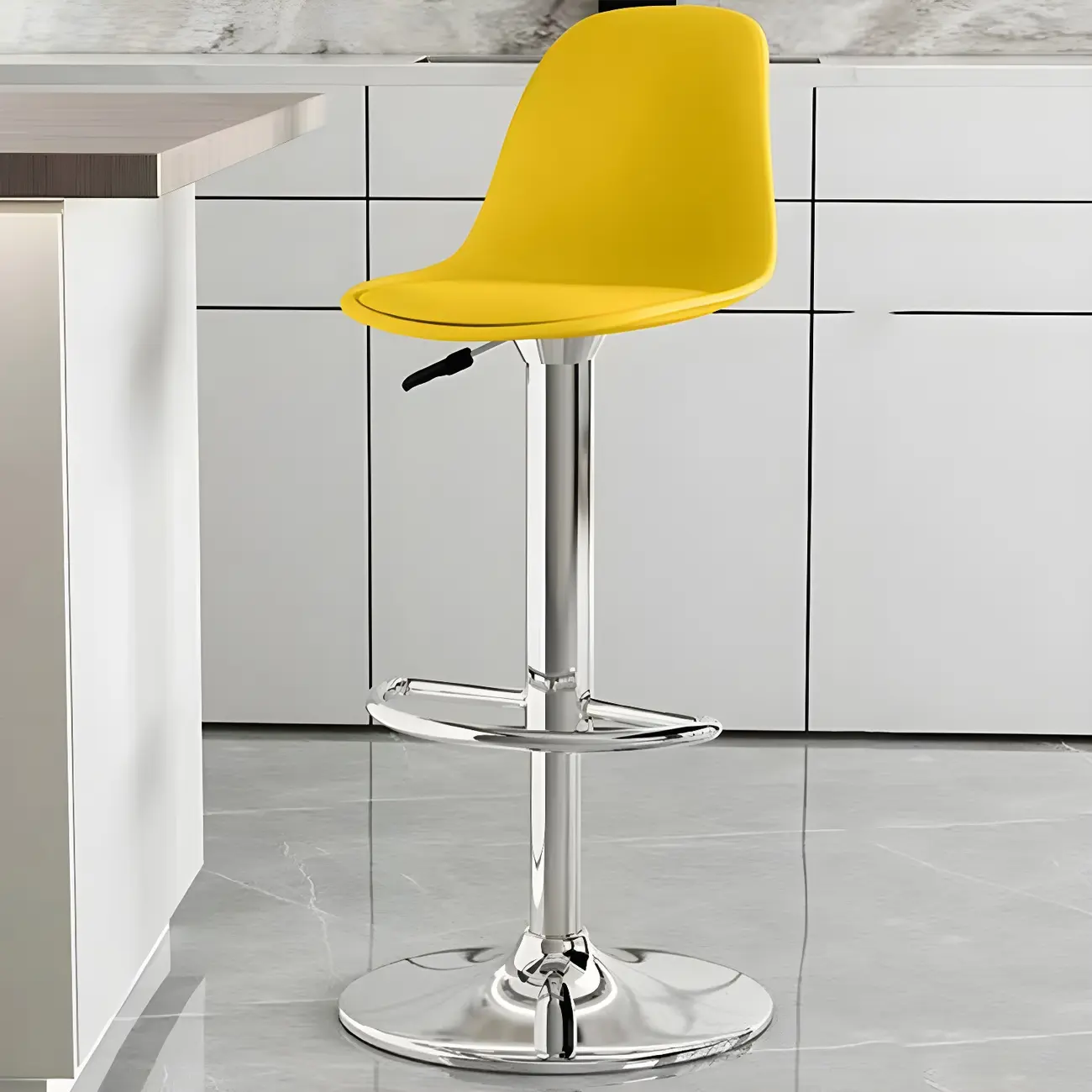Modern Swivel Cushioned Acrylic Bar Stools with Backs